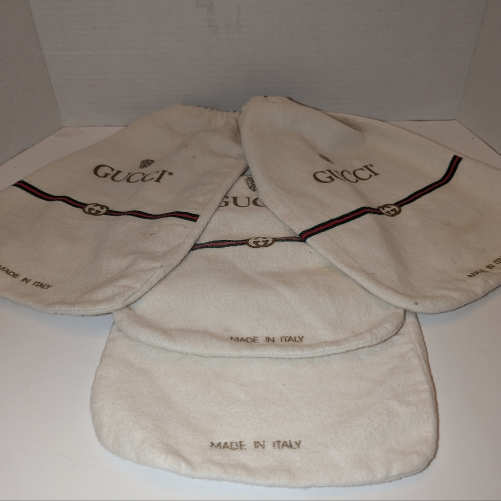EUC Set of 4 Vintage Drawstring "GUCCI" Shoe Bags